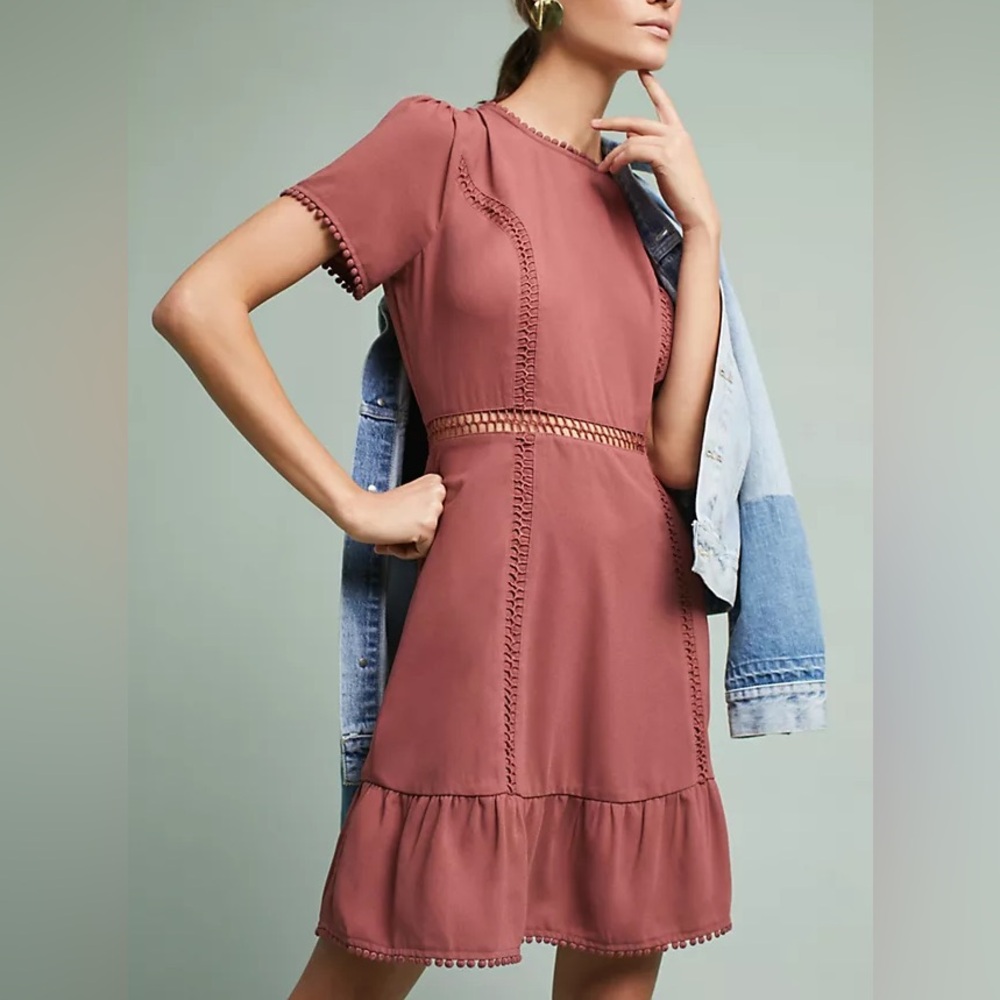 Moon River Dusty Rose Mini Dress‎ sz Medium